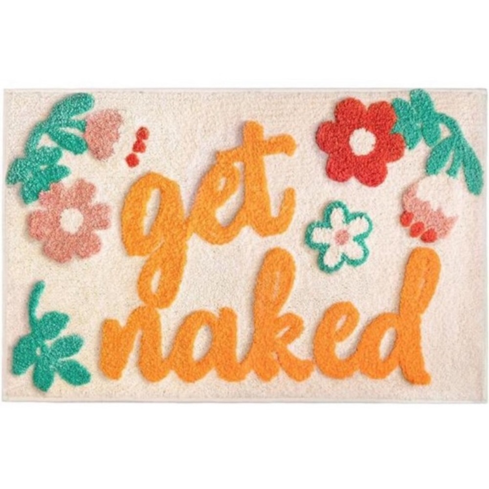 Get Naked Bath Mat, Bathroom Soft Microfiber Rug Non-Slip Machine Washable